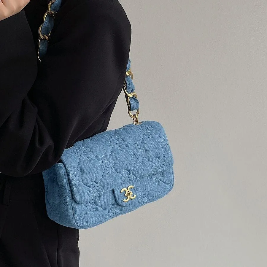 Denim chain bag